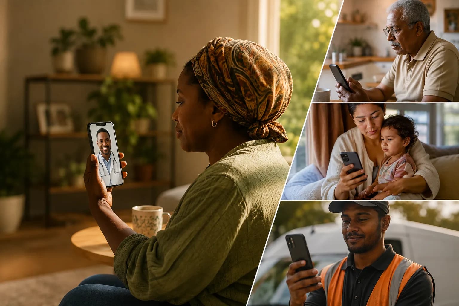 Patients of all ages connecting with Udok doctors from home and work