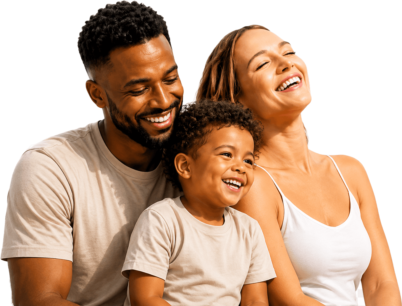A family laughing together